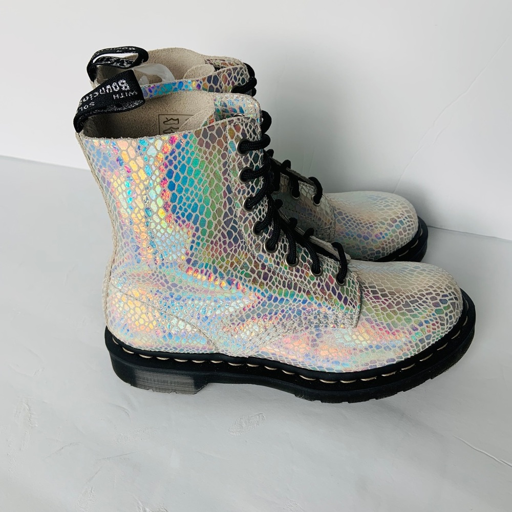Dr. Martens 1460 Pascal Metallic Snake Shimmer  Festival Lace Up Combat Boots - Picture 11 of 11